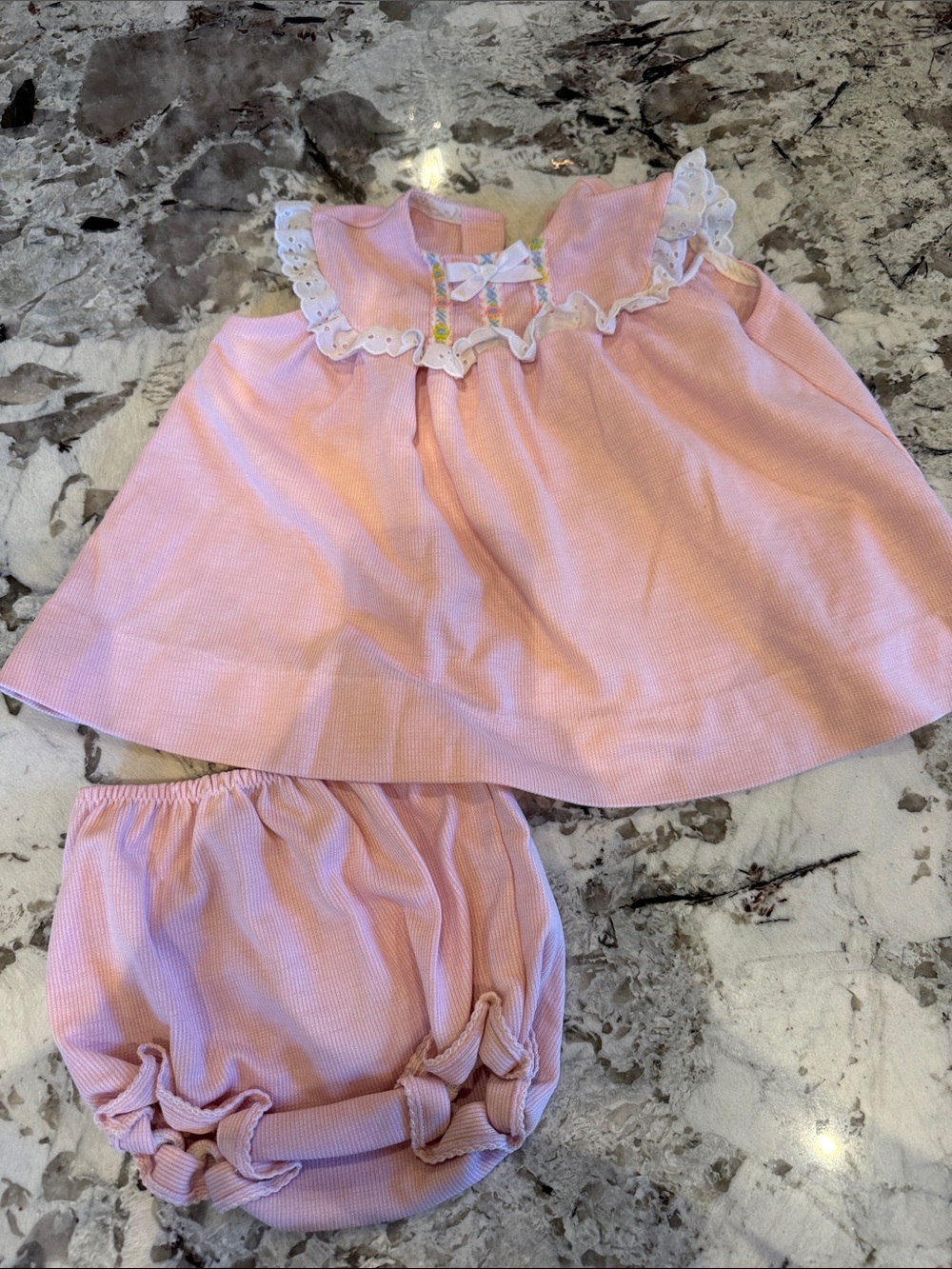 Carter's Pink Lace-Trim Dress with Matching Bloomers